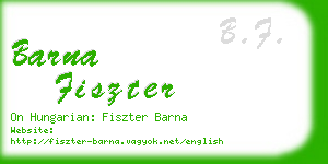 barna fiszter business card